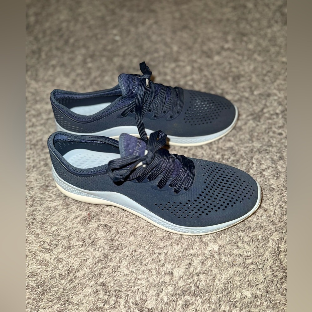 Crocs LiteRide Women's Lace Up Shoes Size 11 Blue Comfy Sneakers Casual Comfort - Picture 2 of 13